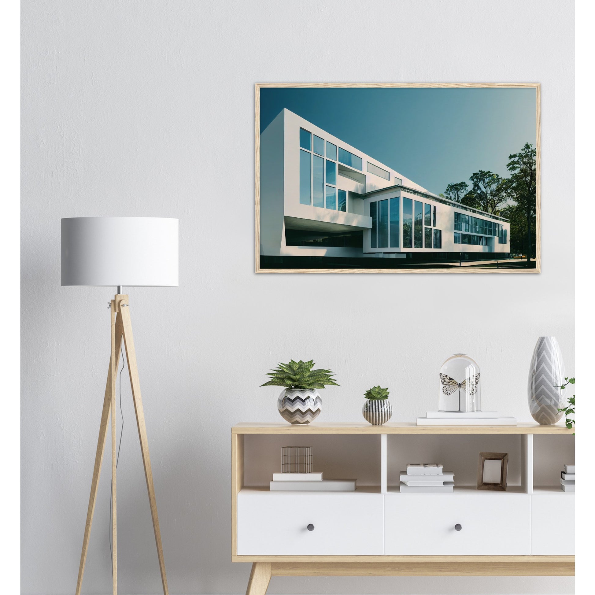 Poster mit Rahmen (Holz) - Museumsqualität - Modern Architecture - Barcelona - Fineart - Wandkunst - Poster with frame - vintage architecture - future architecture spain - home castle - artwork - art brand - printed cup personalized - pixelboys - madrid - Kunstdrucke - wandbilder - wall art - Kunst auf Tassen - Office Poster - Gastrotassen - Wanddekoration - Geschenkidee - Skyline - Barcelona - city Architecture - urbanism -