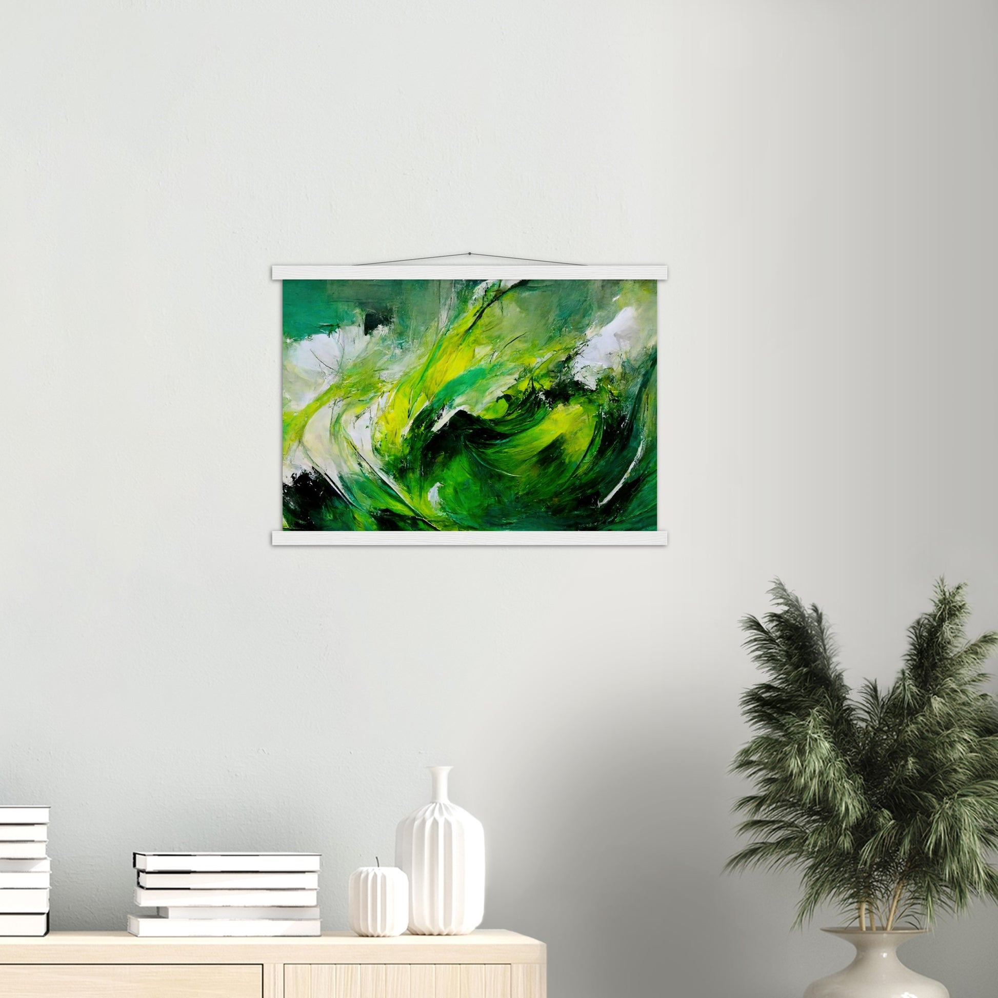 Poster mit Leisten (Holz) in Museumsqualität - Green Storm - Ölgemälde - Grüner Sturm - Abstract - Klima - Planet - Fineart - Green Sea - Wandkunst - Holzleisten - Poster with frame - Abstract Green Kollektion - artwork - art brand - printed cup personalized - pixelboys - Kunstdrucke - wandbilder - wall art - Kunst auf Tassen - Office Poster - Gastrotassen - Wanddekoration - Fineart  - Colorfull - Dynamic - Geschenkidee - Acrylkunst - Geschenkidee - Office Poster - Acryldruck - Abstrakte Kunst -