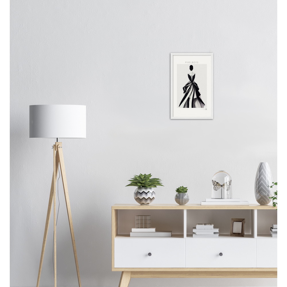 Poster Set mit Rahmen aus Holz in Museumsqualität -Haute Couture - Haute Couture - No. 2 - "Louise"- Künstler: "The Unknown Artist Nb. 517" - Pixelboys - Atelier - Paris - New York - Dubai - Milano -