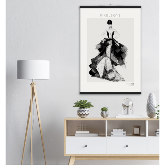 Haute Couture - Poster Set mit Leisten aus Holz - Haute Couture - No. 7 - "Rose" - Künstler: "The Unknown Artist Nb. 517" Wandbilder - Pixelboys - Atelier - Milano - Berlin - Munich - Madrid - New York - Dubai - Paris - Tokio - Rom - Lisbon - Ottawa - Melbourne -