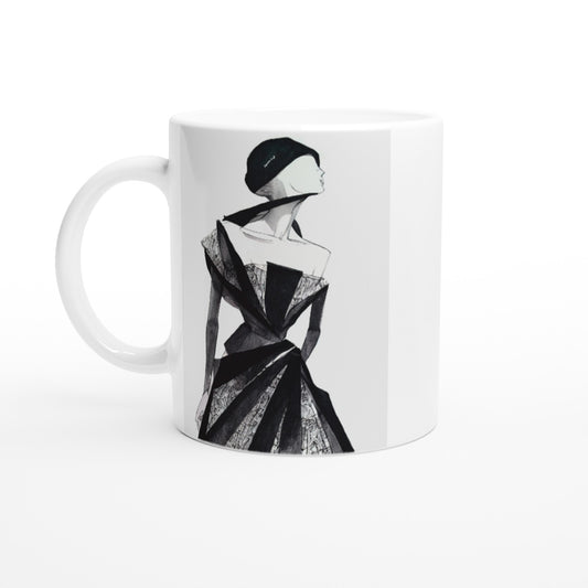 Personalisierte Tasse bedruckt - Haute Couture - „Écharpe et bonnet“ No. 1 "Jade" - "Schal und Mütze" Künstler: "The Unknown Artist Nb. 517" Bedruckte Tasse - Pixelboys - Fine Art - Frankreich - Paris