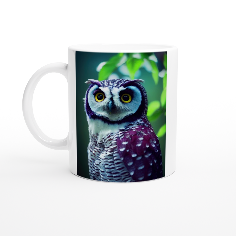 Personalisierbare Tasse - Fruit Owl No.5 - "Sini", the bluberry owl - Wandkunst - Kunstdruck - Heidelbeereule - (lat. bubo vaccinium) - Acryldruck - Heidelbeere Eule - Fruchteulen - blueberry owl- Vogel - Uhu - Bird - Strigiformes - Noctua - Ornithologie - Kunstwerk  - Office Poster - Poster mit Rahmen - Kaffee Tasse - Poster mit Leisten - Bedruckte Tassen - Kunst Marke - Art Brand - Wandbild - Kunstdrucke - Papier: 250g/qm - Künstler: John Grayst & Pixelboys - Eulen - Owl - Geschenkidee - 