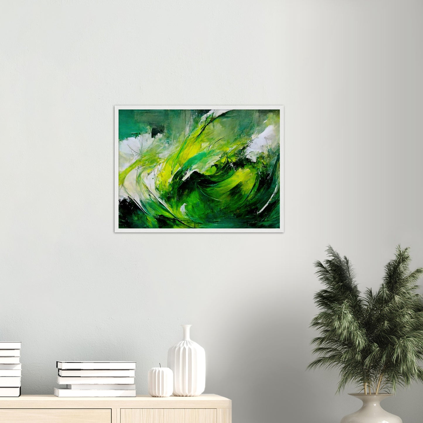 Poster mit Rahmen (Holz) in Museumsqualität - Green Storm - Ölgemälde - Grüner Sturm - Abstract - Klima - Planet - Fineart - Green Sea - Wandkunst - Holzrahmen - Poster with frame - Abstract Green Kollektion - artwork - art brand - printed cup personalized - pixelboys - Kunstdrucke - wandbilder - wall art - Kunst auf Tassen - vintage art - Office Poster - Gastrotassen - Wanddekoration - Fineart  - Colorfull - Dynamic - Geschenkidee - Acrylkunst - Geschenkidee - Office Poster - Acryldruck - Abstrakte Kunst -