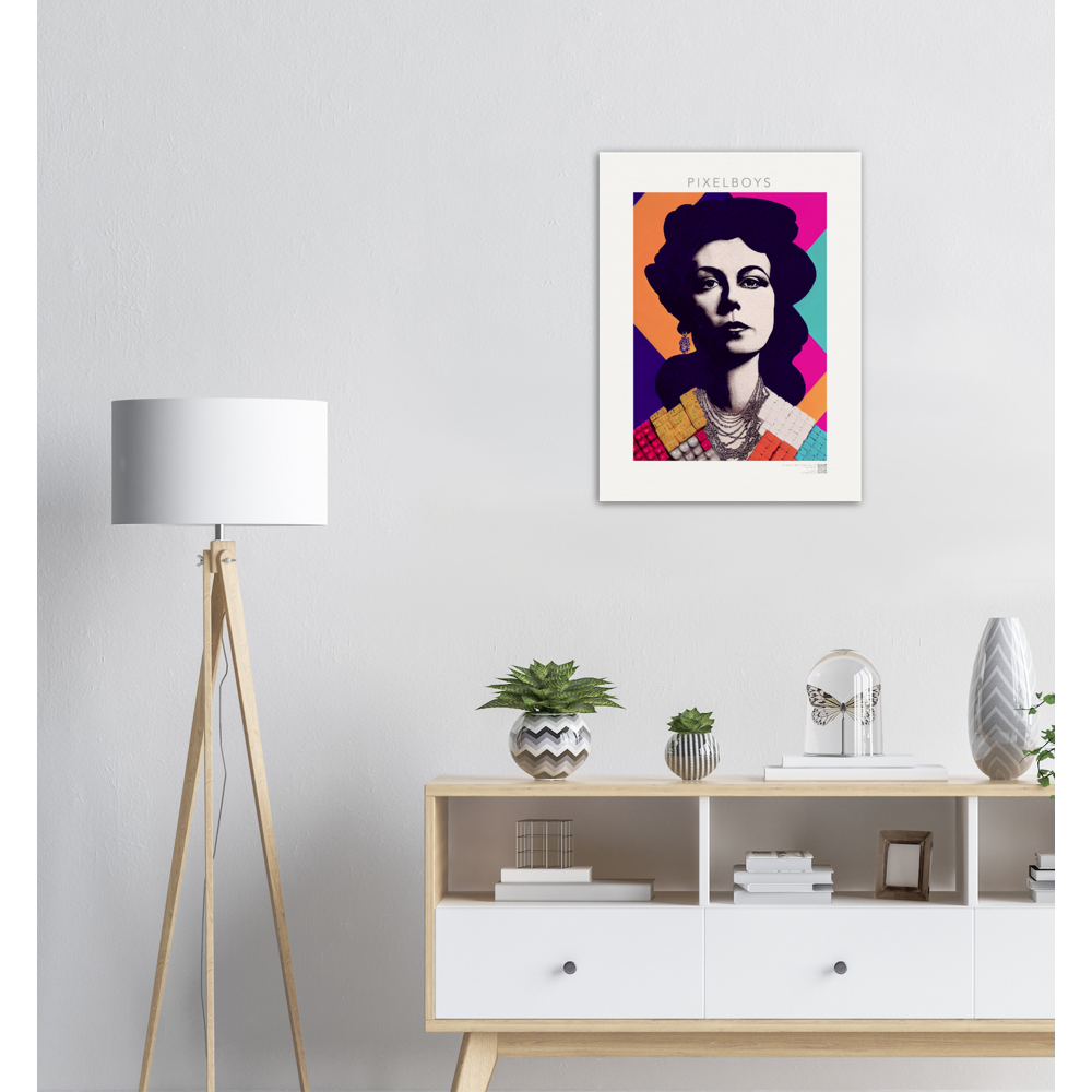 Poster in Museumsqualität - The Queen No.3 - HRH in cubes - Kunstdruck - 250g/qm - Queen Elisabeth II - Monarch - HRH - His/Her Royal Highness - Groß Britannien - Commonwealth - The Royal Family - Wandbild - Kubismus - synthetischen Kubismus - Georges Braque - Künstler: "John Grayst" - Atelier - UK - GB - London - RIP