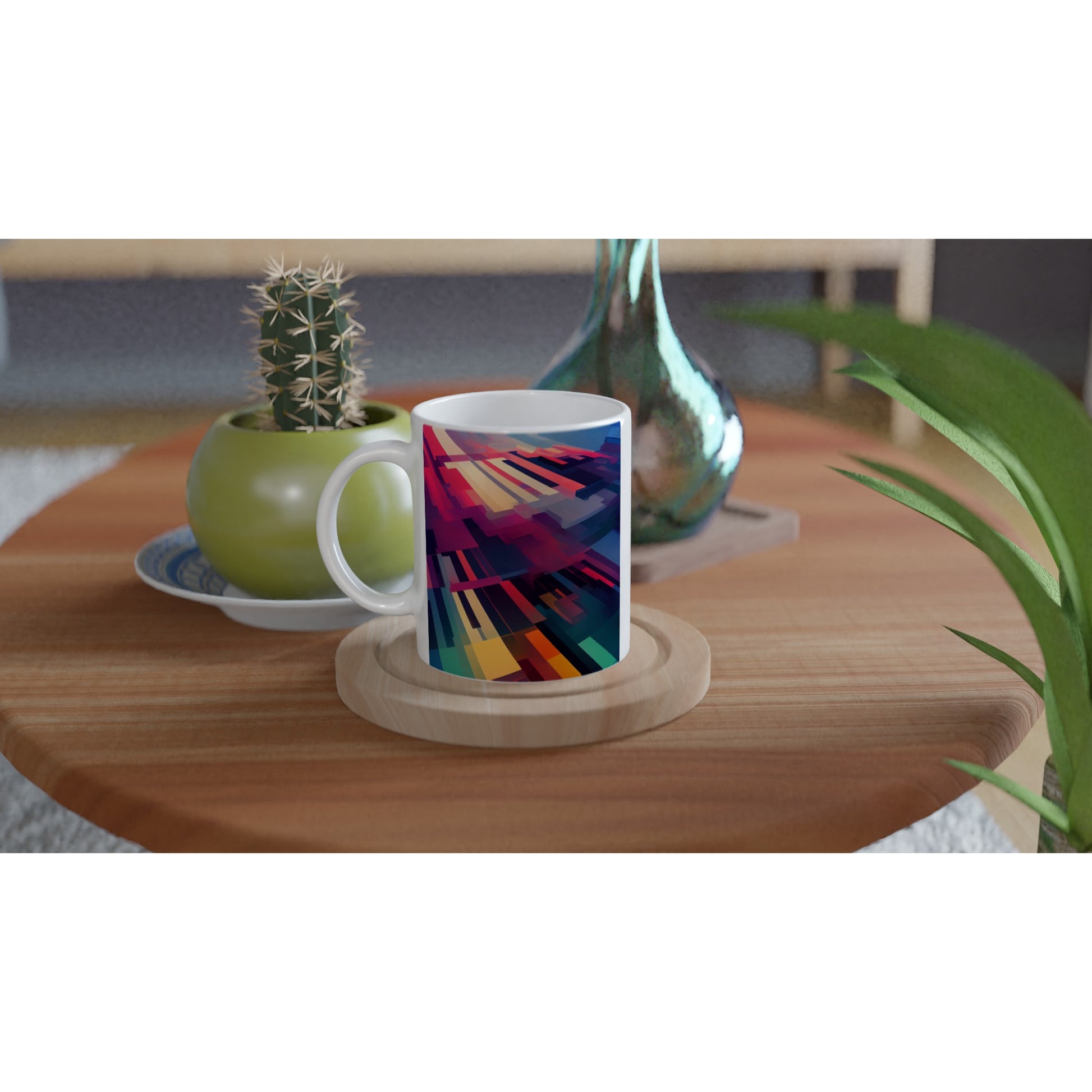 Personalisierte Tasse - Sound of silence No. 1 - Customizable Coffee Cup -  würfel - Personalized Gifts - cubus - Raum des Schweigens - Wall Art - Kunstdruck - analytischen kubismus - synthetischen Kubismus - Kugel - Pyramiden - Pablo Picasso - Juan Gris - Fernand Leger - Georges Braque - mural - Kubismus - Geschenkidee - Künstler: "John Grayst" - Atelier - Germany - Berlin - Hamburg - Colgne - France - Paris - Italy - Rom - USA - America - New York City - Los Angeles - Chicago - Madrid - Palma