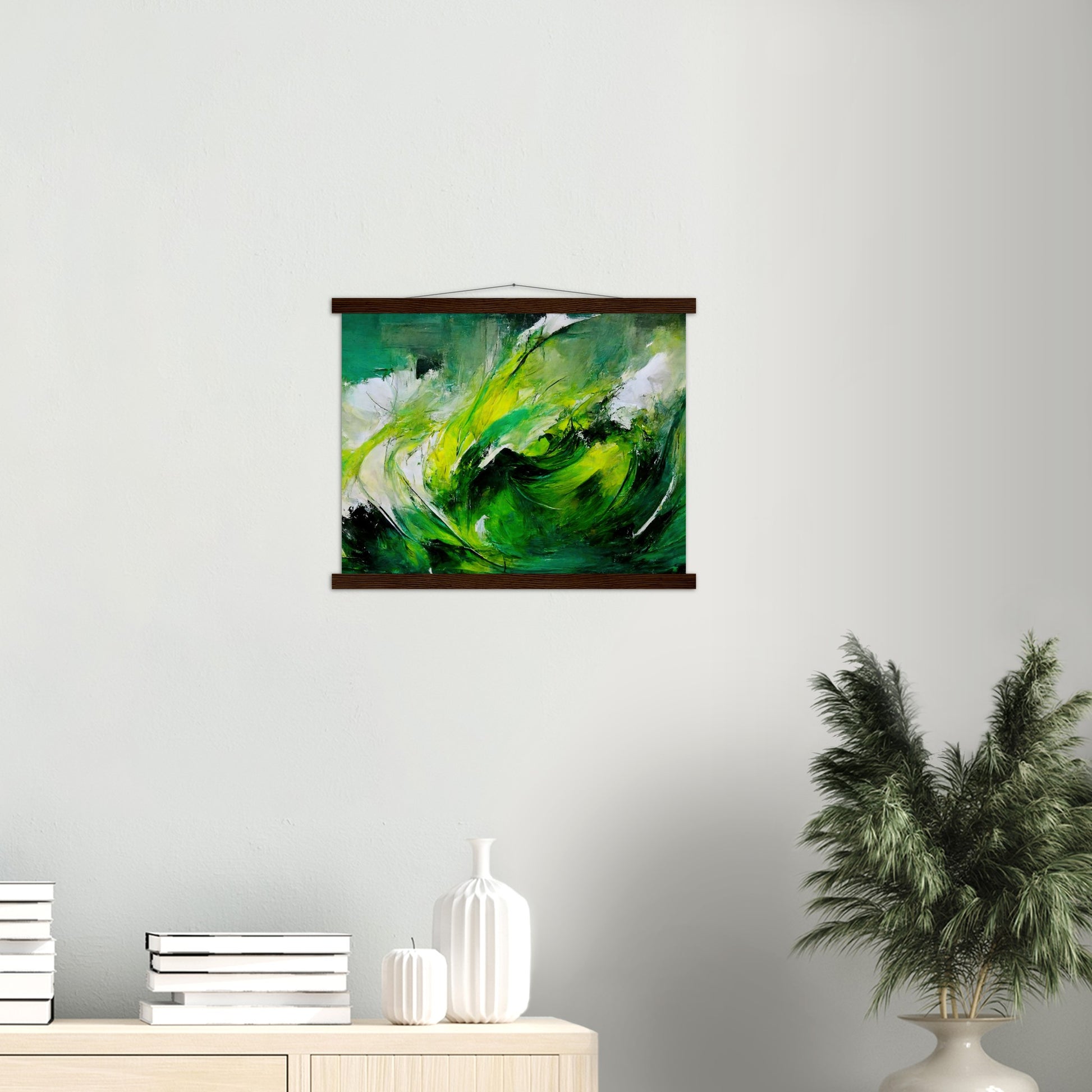 Poster mit Leisten (Holz) in Museumsqualität - Green Storm - Ölgemälde - Grüner Sturm - Abstract - Klima - Planet - Fineart - Green Sea - Wandkunst - Holzleisten - Poster with frame - Abstract Green Kollektion - artwork - art brand - printed cup personalized - pixelboys - Kunstdrucke - wandbilder - wall art - Kunst auf Tassen - Office Poster - Gastrotassen - Wanddekoration - Fineart  - Colorfull - Dynamic - Geschenkidee - Acrylkunst - Geschenkidee - Office Poster - Acryldruck - Abstrakte Kunst -