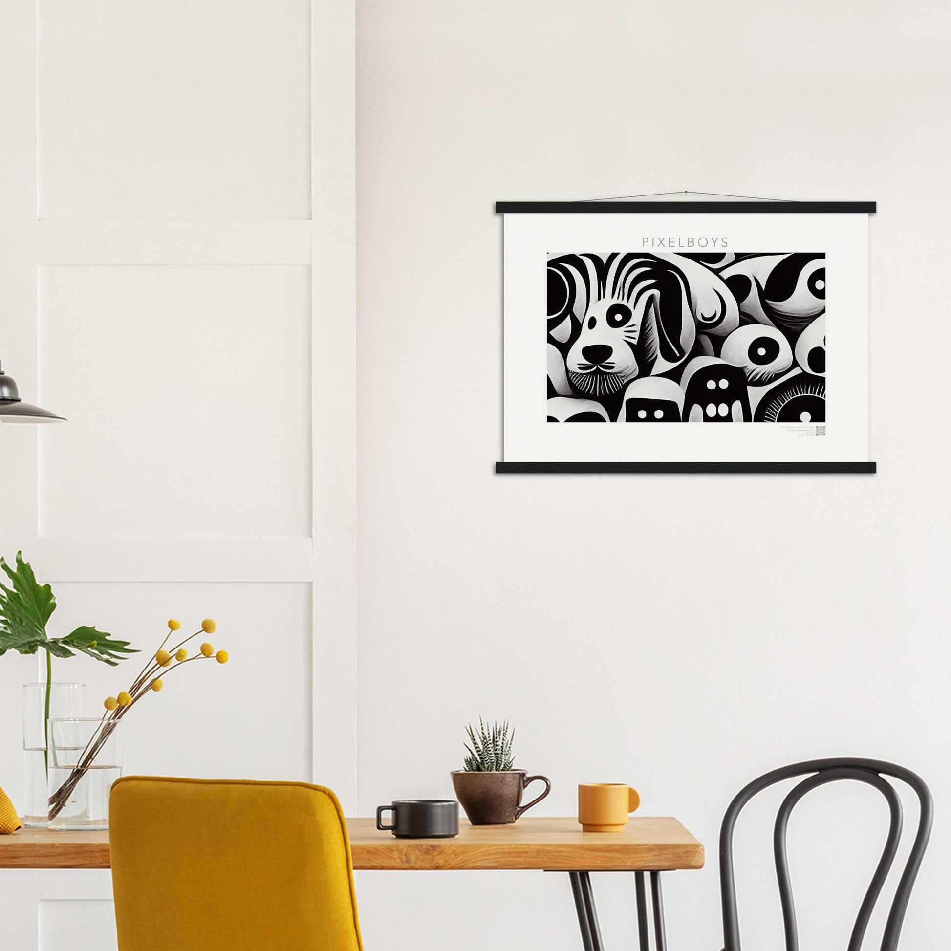 Poster mit Leisten (Holz) - in Museumsqualität - Doodlemania "urban safari" - Wandkunst - Holzleisten - Großstadtdschungel - personalized mug - Acryldruck - Wandbild - doodle mania art - wall art - Hunde - Doodle Kunst - dogs - doodle posters and art prints - Poster mit Rahmen - poster with wood ledges - doodle artwork - Acrylbild - Kunstdruck - office Poster - Poster with frame - Charlie S.- Künstler: Pixelboys & The Unknown Artist Nb.517 - keith haring - Gastro Art - anti stress art - Art Brand -