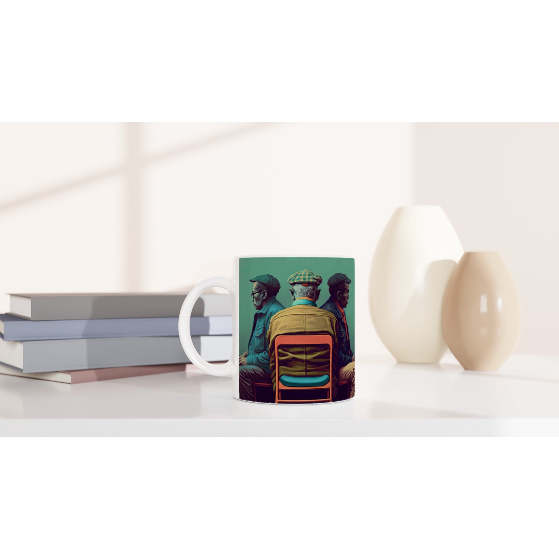 Personalisierte Tasse (bedruckt) in Museumsqualität - Listening - The Age - Abe, Cletus & Joseph - rasism - motherhood - Posterleisten - USA - Fineart - Posterrahmen  - Wandkunst - Holzrahmen - Poster with frame - people of color - artwork - art brand - printed cup personalized - Holzleisten - pixelboys - Kunstdrucke - wandbilder - wall art - Kunst auf Tassen  - Office Poster - Gastrotassen - Wanddekoration - Acrylkunst - Geschenkidee - Office Poster - Acryldruck - Abstrakte Kunst - Family Art -