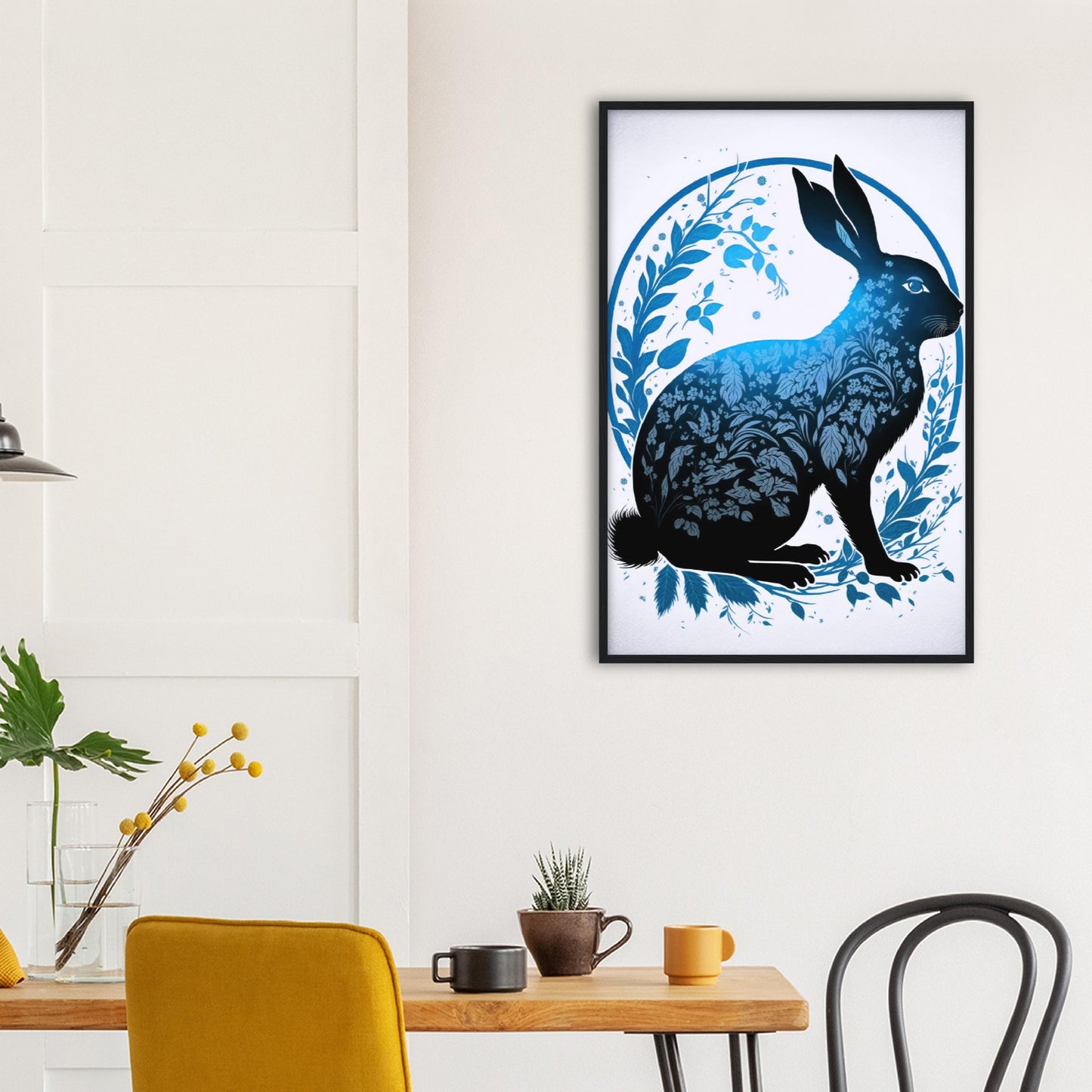 Poster mit Rahmen -  癸卯 - Water Rabbit