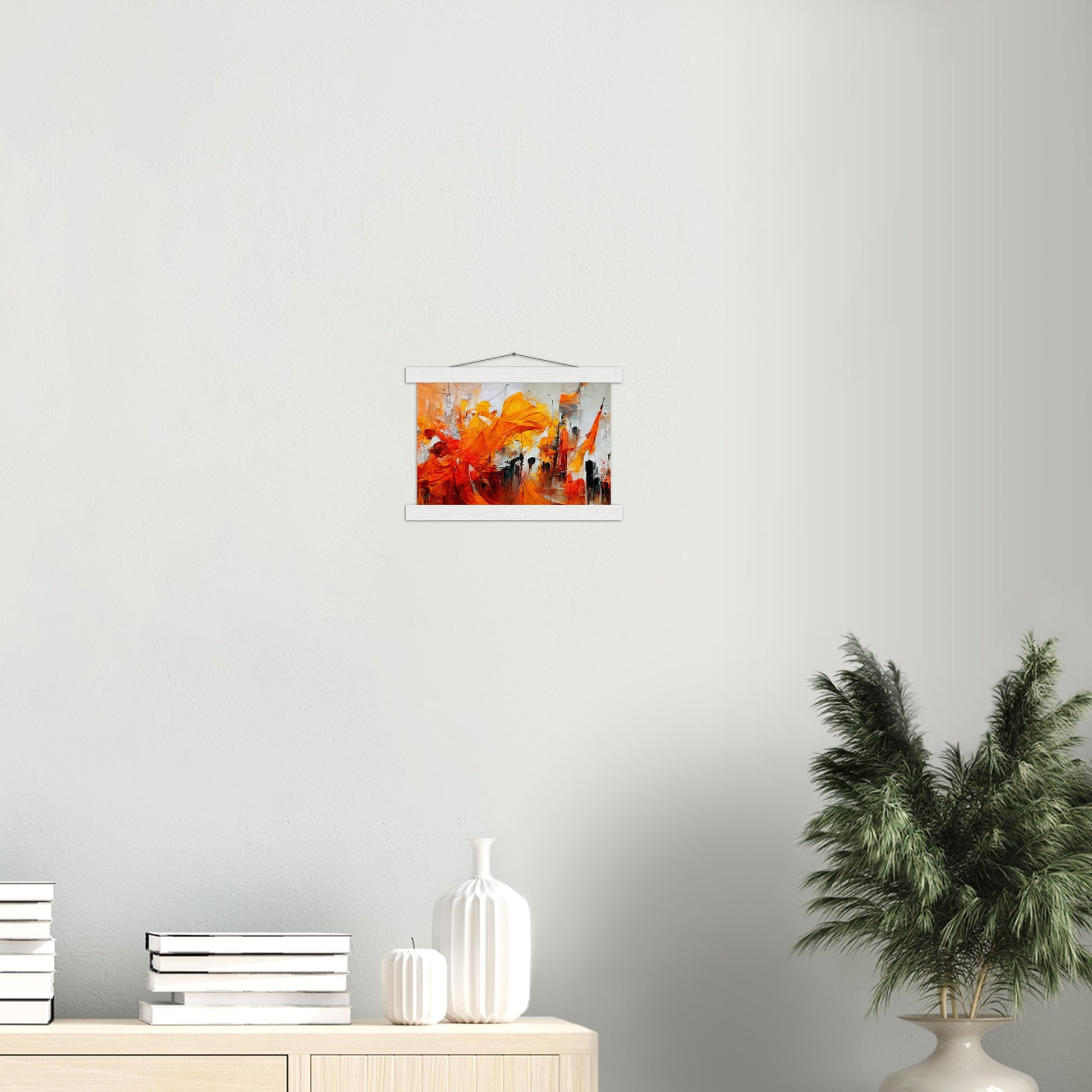 Poster mit Holzleisten - “Urban Indian Summer“ - autumn - Neu-Delhi - Kalkutta- Ölgemälde - Abstract - India Art - Posterleisten - Fineart - Posterrahmen  - Wandkunst - Holzrahmen - Poster with frame - Abstract Orange - artwork - art brand - printed cup personalized - Holzleisten - pixelboys - Kunstdrucke - wandbilder - wall art - Kunst auf Tassen  - Office Poster - Gastrotassen - Wanddekoration - Fineart - Dynamic - Acrylkunst - Geschenkidee - Office Poster - Acryldruck - Abstrakte Kunst -