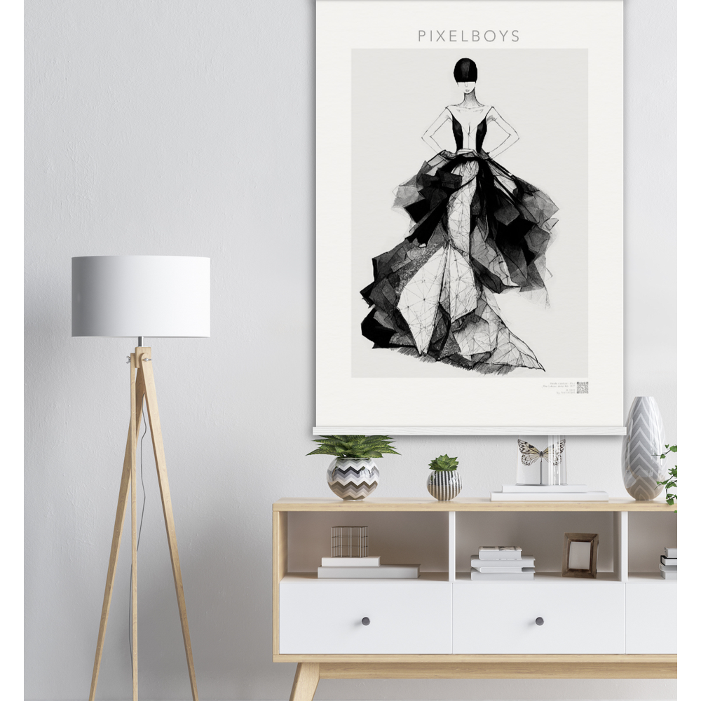 Haute Couture - Poster Set mit Leisten aus Holz - Haute Couture - No. 7 - "Rose" - Künstler: "The Unknown Artist Nb. 517" Wandbilder - Pixelboys - Atelier - Milano - Berlin - Munich - Madrid - New York - Dubai - Paris - Tokio - Rom - Lisbon - Ottawa - Melbourne -