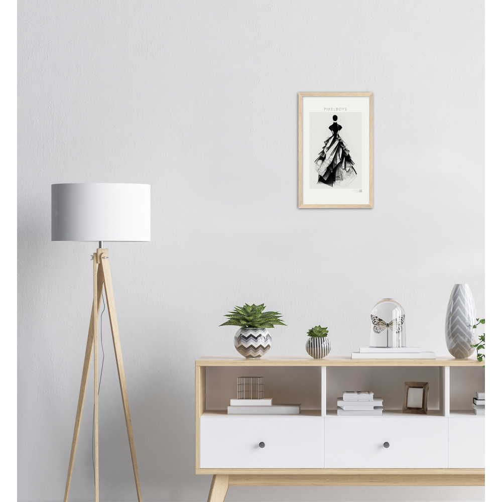 Haute Couture - Poster Set mit Rahmen aus Holz - Haute Couture - No. 5 - "Ambre" - Künstler: "The Unknown Artist Nb. 517" Wandbilder - Kunstdrucke - Pixelboys - Atelier - Milano - Berlin - Munich - Madrid - New York - Dubai - Paris - Tokio - 