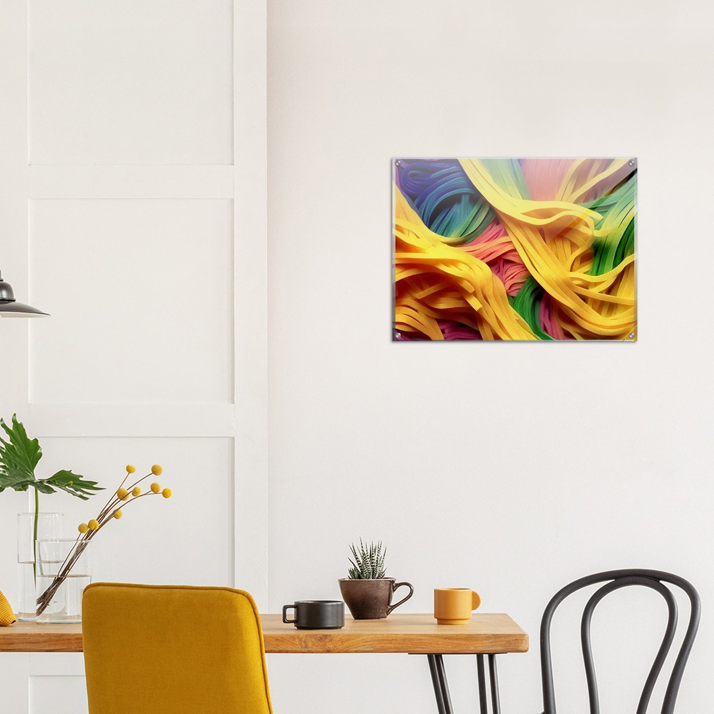 Acrylbild - Noodles upside-down - Pasta Love - Italien - China - Restaurant - Nudeln - Pasta - Teigwaren  - Wandkunst - Kunstdruck - Acryldruck - Kunstwerk - Office Poster - Poster mit Rahmen - Kaffee Tasse - Poster mit Leisten - Bedruckte Tassen - Kunst Marke - Art Brand - Kunstdrucke - Papier: 250g/qm - Künstler: Pixelboys - Poster with frame - Geschenkidee - Atelier Rome - Atelier Bologna - Atelier Milano -