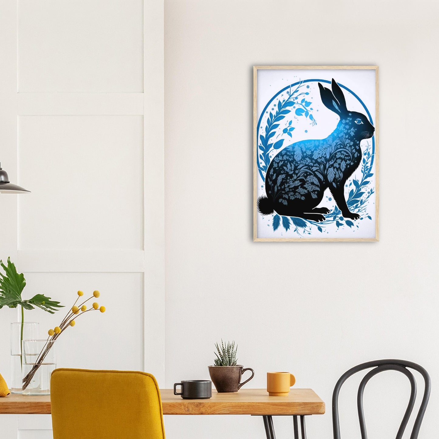 Poster mit Rahmen -  癸卯 - Water Rabbit