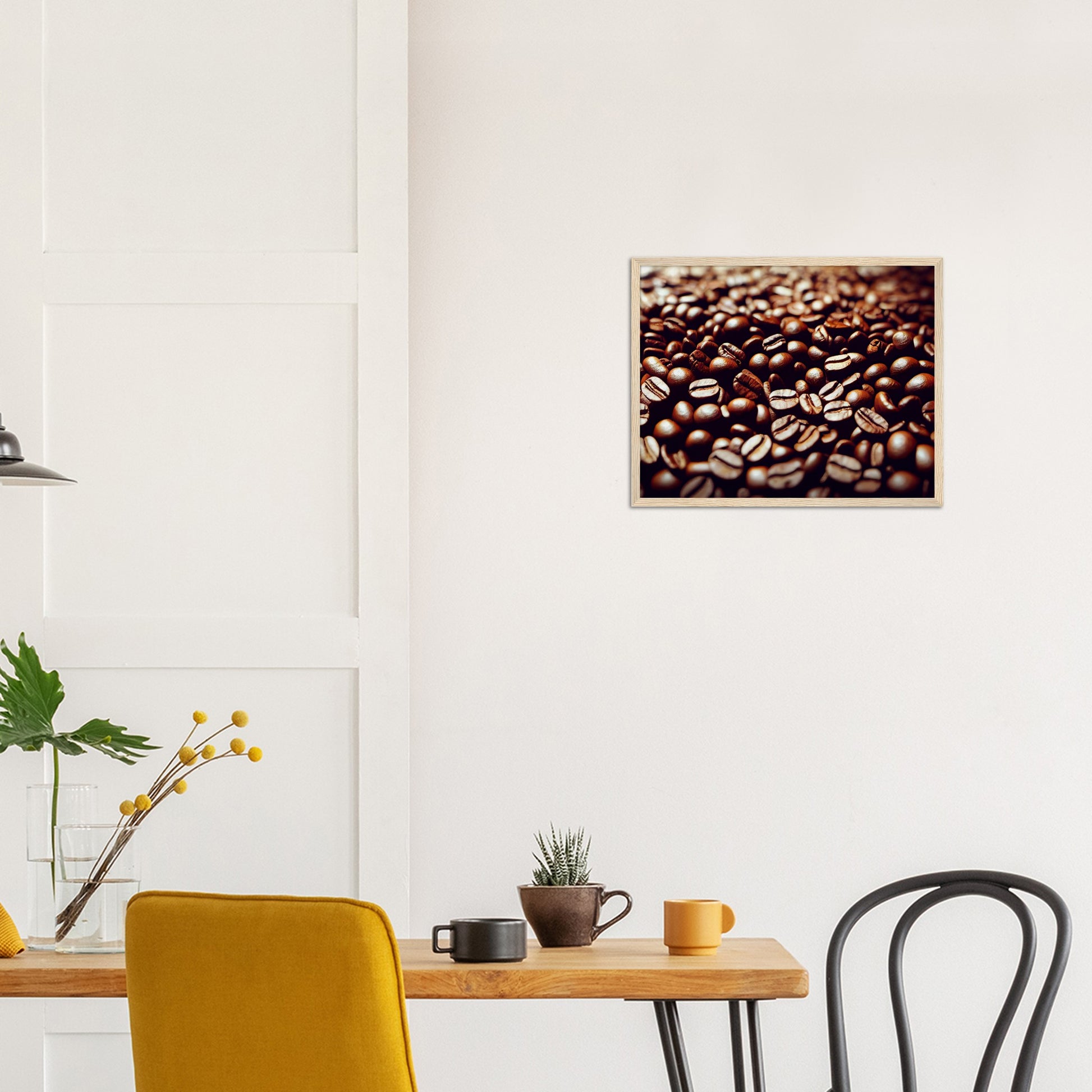 Poster mit Rahmen (Holz) in Museumsqualität - Coffee Beans - Personalisierbar - customized - Coffee Passion - Wandkunst - Kunstdruck - Acryldruck - Kunstwerk - Office Poster - Poster mit Rahmen - Kaffee Tasse - Poster mit Leisten - Bedruckte Tassen - Kunst Marke - Art Brand - Kunstdrucke - Papier: 250g/qm - Künstler: Pixelboys - Office Poster - Poster with frame - Geschenkidee - Kaffee Liebe - Coffee passion, Kaffeehaus - Coffee to go - Atelier Wien - Atelier Austria - Atelier USA -